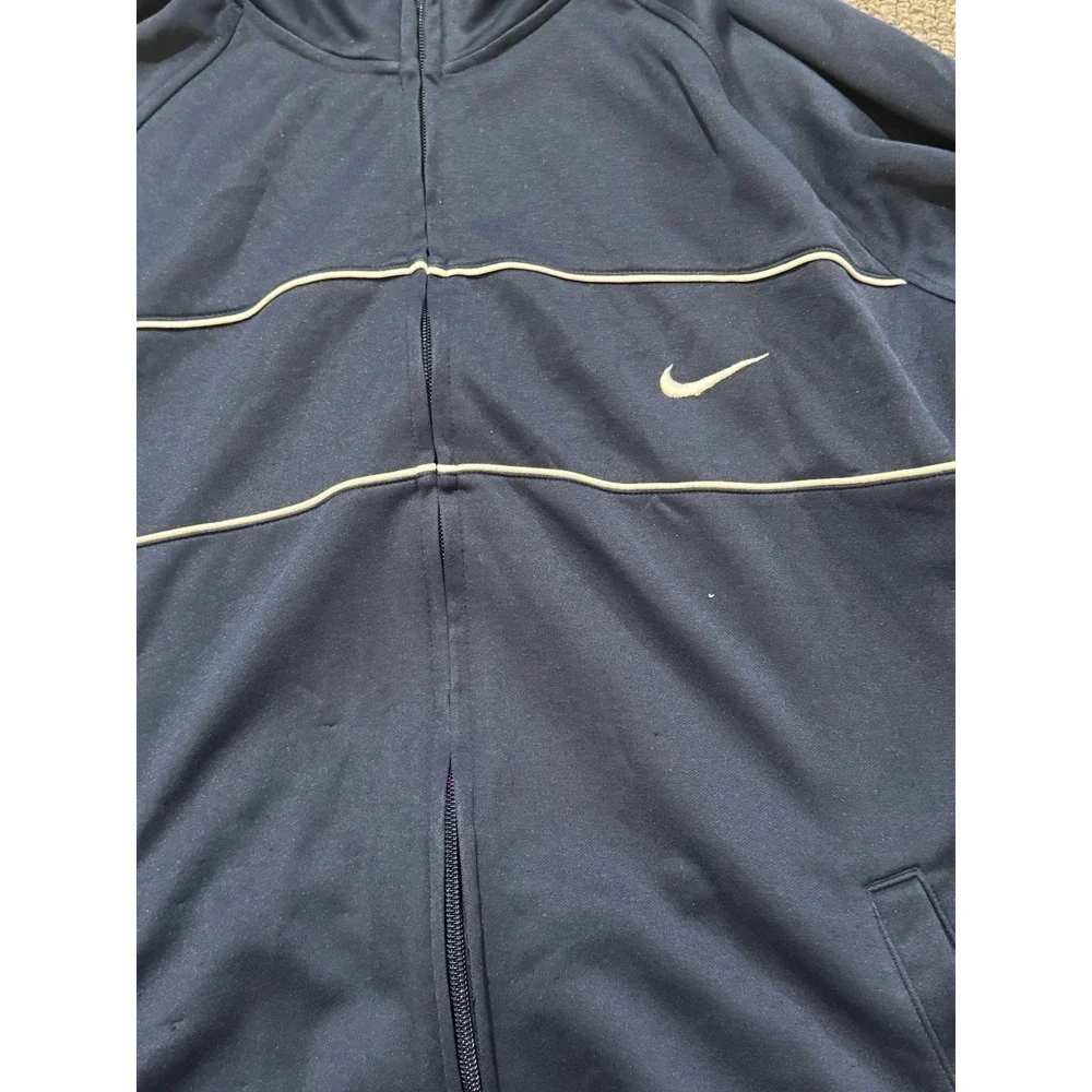 Vintage Y2K Nike Windbreaker Track Jacket Men's XXL Navy Full Zip Mesh Lined 00s